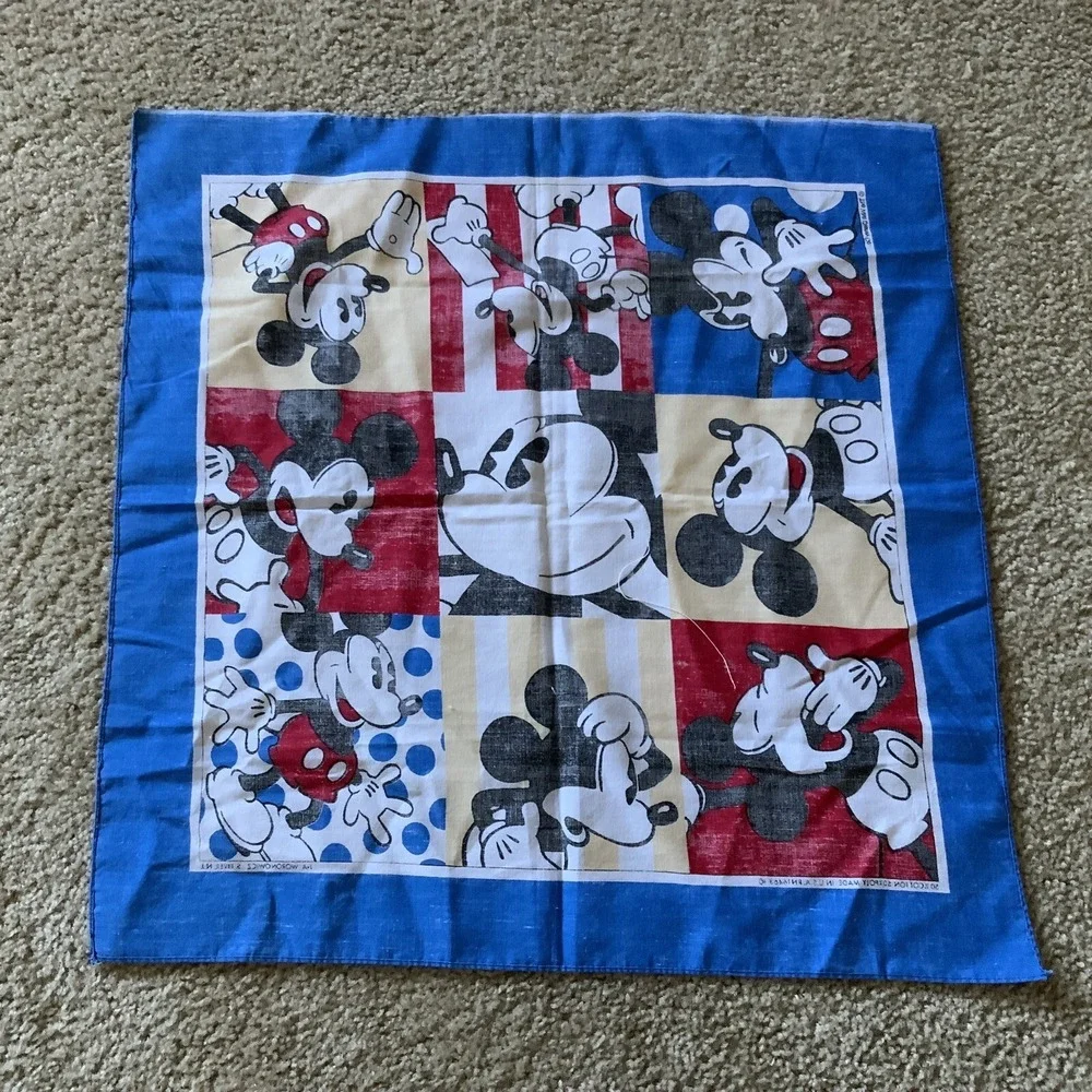 Vintage Walt Disney Woronowicz South River NJ Mickey Mouse Bandana USA RN #16463